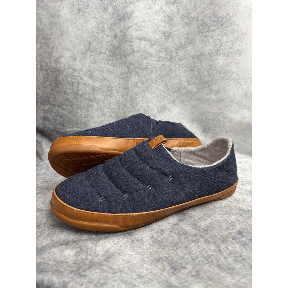 OluKai Men's Mahana Comfort Quilted Blue Slipper Shoes Size 11